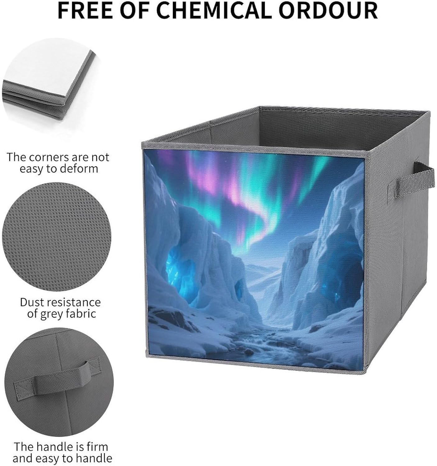 2-piece Oxford Cloth Storage Box Glacier Canyon Printed Storage Box for Clothes/shoes Multi-purpose Wardrobe And Cabinet Storage