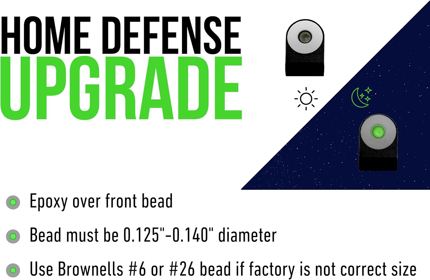 XS SIGHTS Big Dot Shotgun Front Sights with Tritium and Photoluminescent Glow Dot for Remington 870 and Mossberg 500/590, High-Contrast Sights for Plain Barrel Shotguns