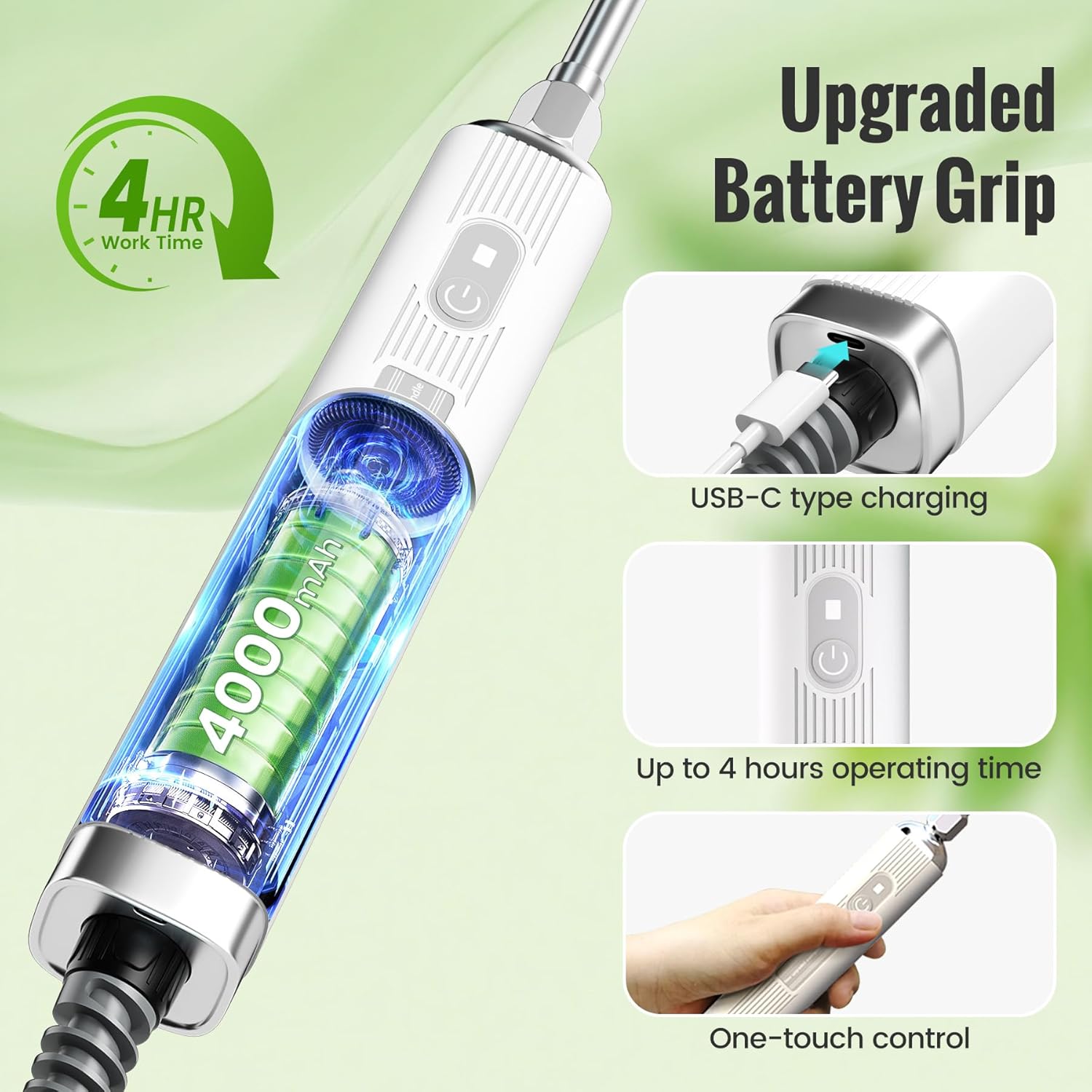 Battery Powered Sprayer 1.8 Gallon, 2025 Upgraded Electric Weed Sprayer with Pump, Battery Indicator, Rechargeable Handle,4 Mist Nozzles,23.6" Retractable Wand,Shoulder Strap, for Lawn&Garde