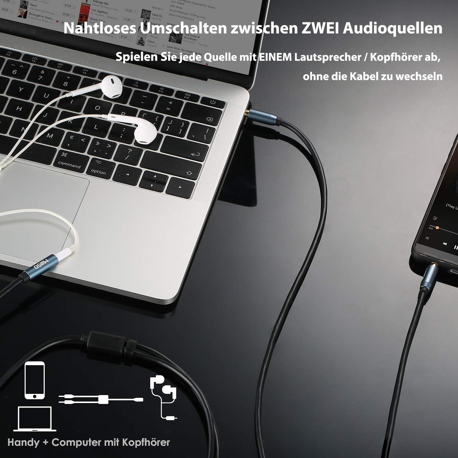 MillSO Adattatore Jack Per Distributore Audio Y 3,5 Mm Maschio A 2 - Foto 5