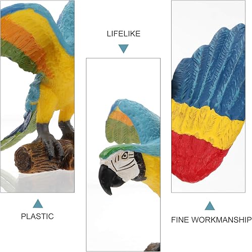 Miniatura 2 de Kisangel Figuras de loro realistas de plástico, figuras de animales de pájaro de vida silvestre, modelo de loro