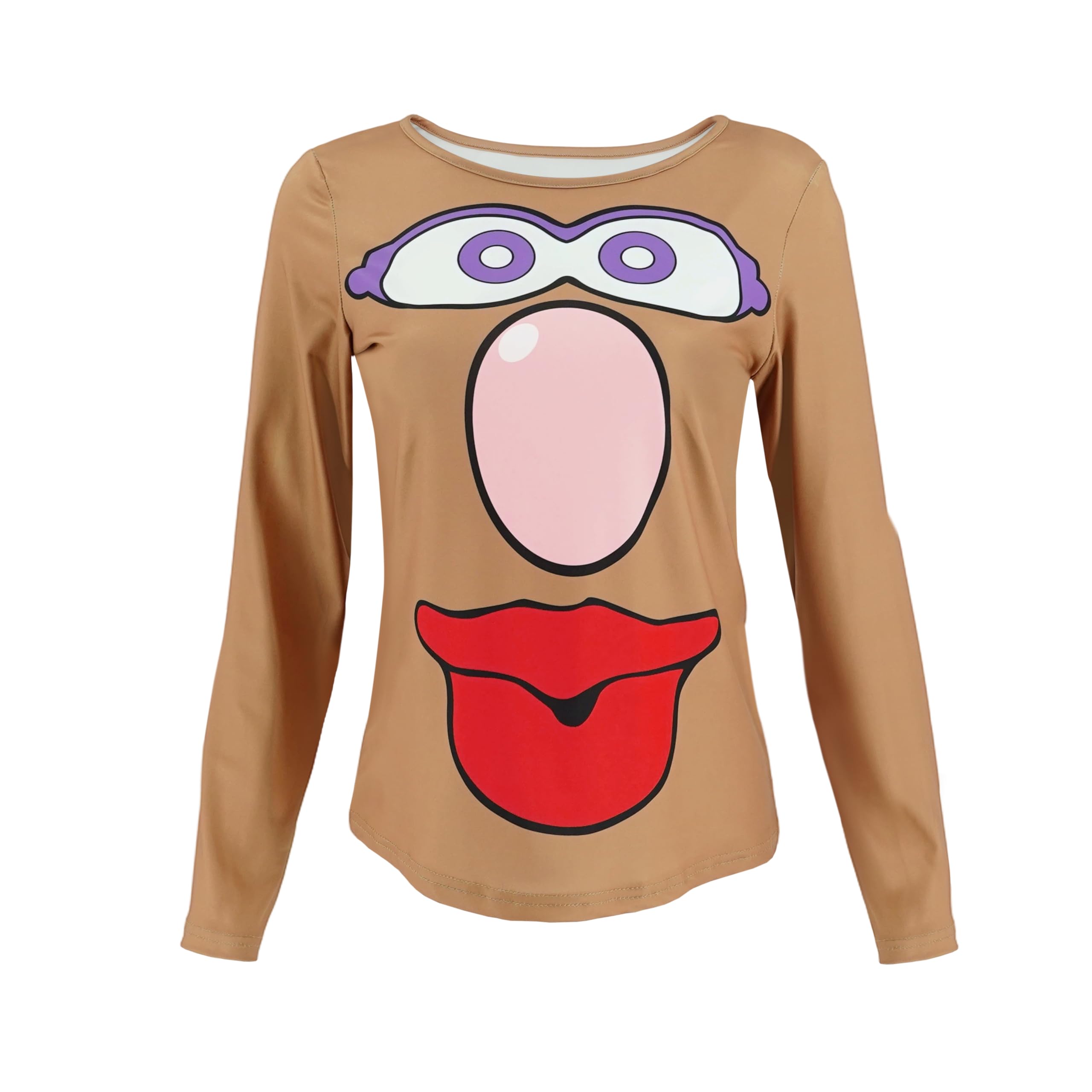 AYYOHON Mr. Mrs. Potato Costume Printed Big Face T-shirt Halloween Couples Tee Cosplay Outfits for Adult Fancy Dress L