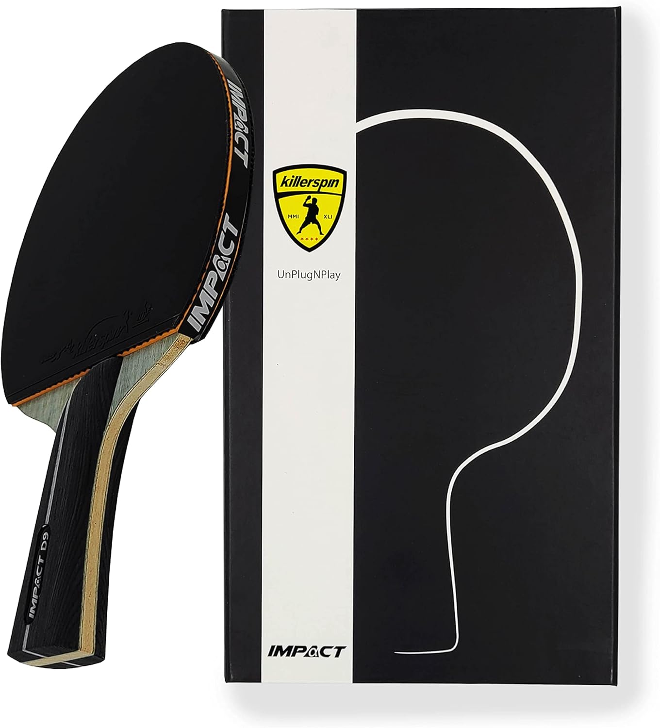 Killerspin Impact D9 PowerGrip Table Tennis Paddles, Table