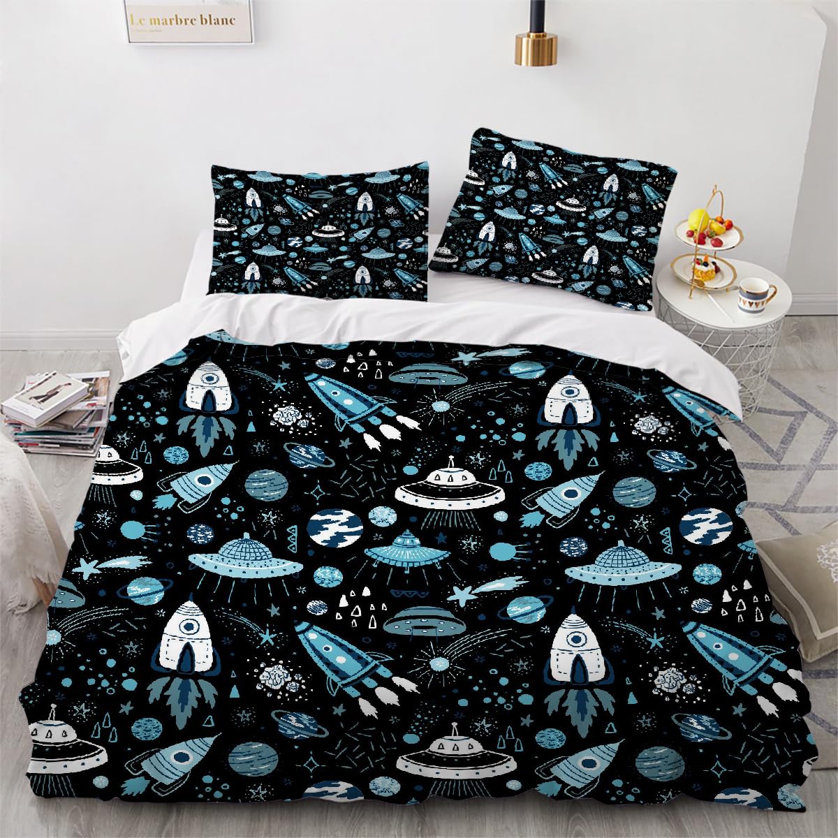 Housse de couette fusée à fermeture éclair pour changer vos draps 240x260 sans effort