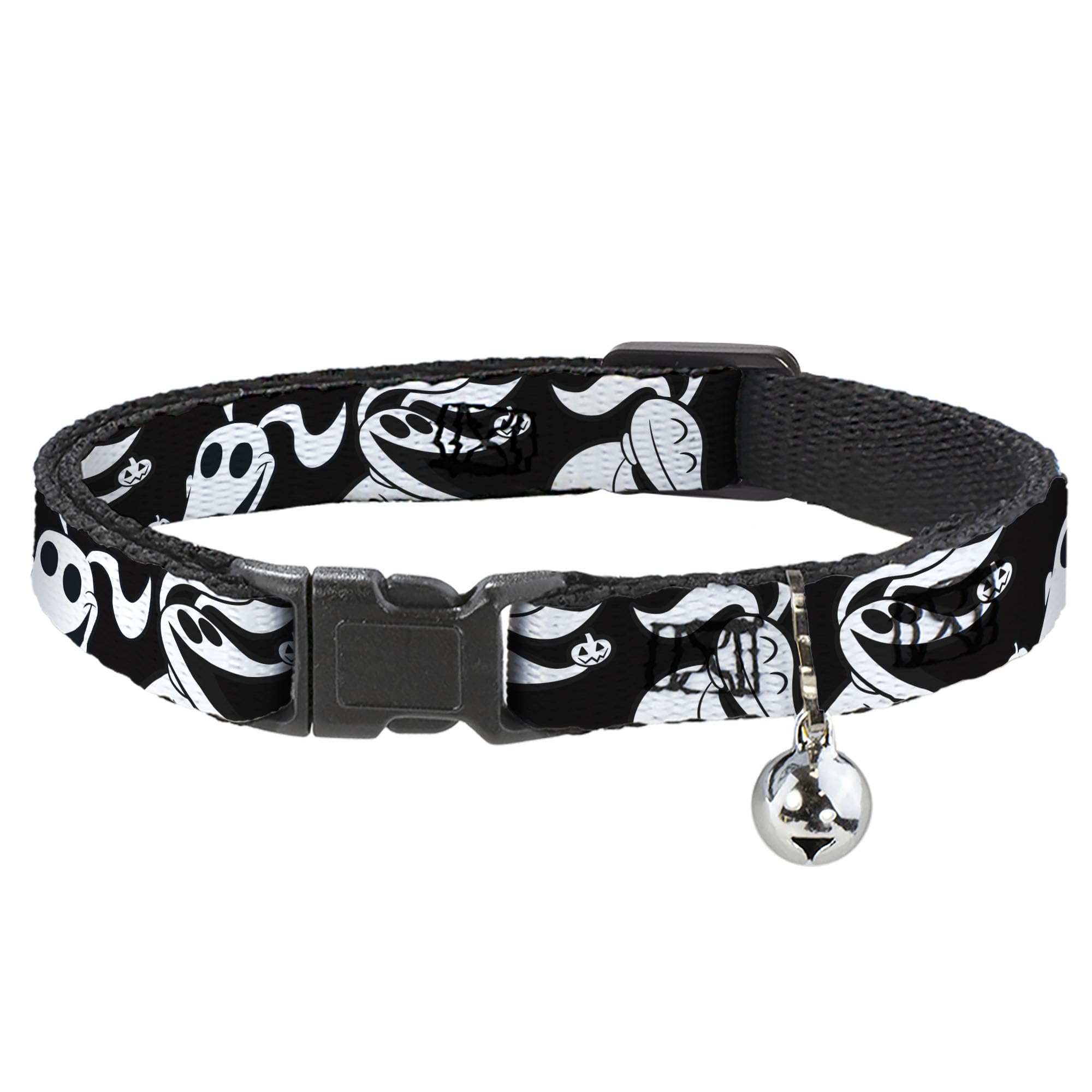 Collar de gato con campana negro y blanco de Pesadilla Antes de Navidad