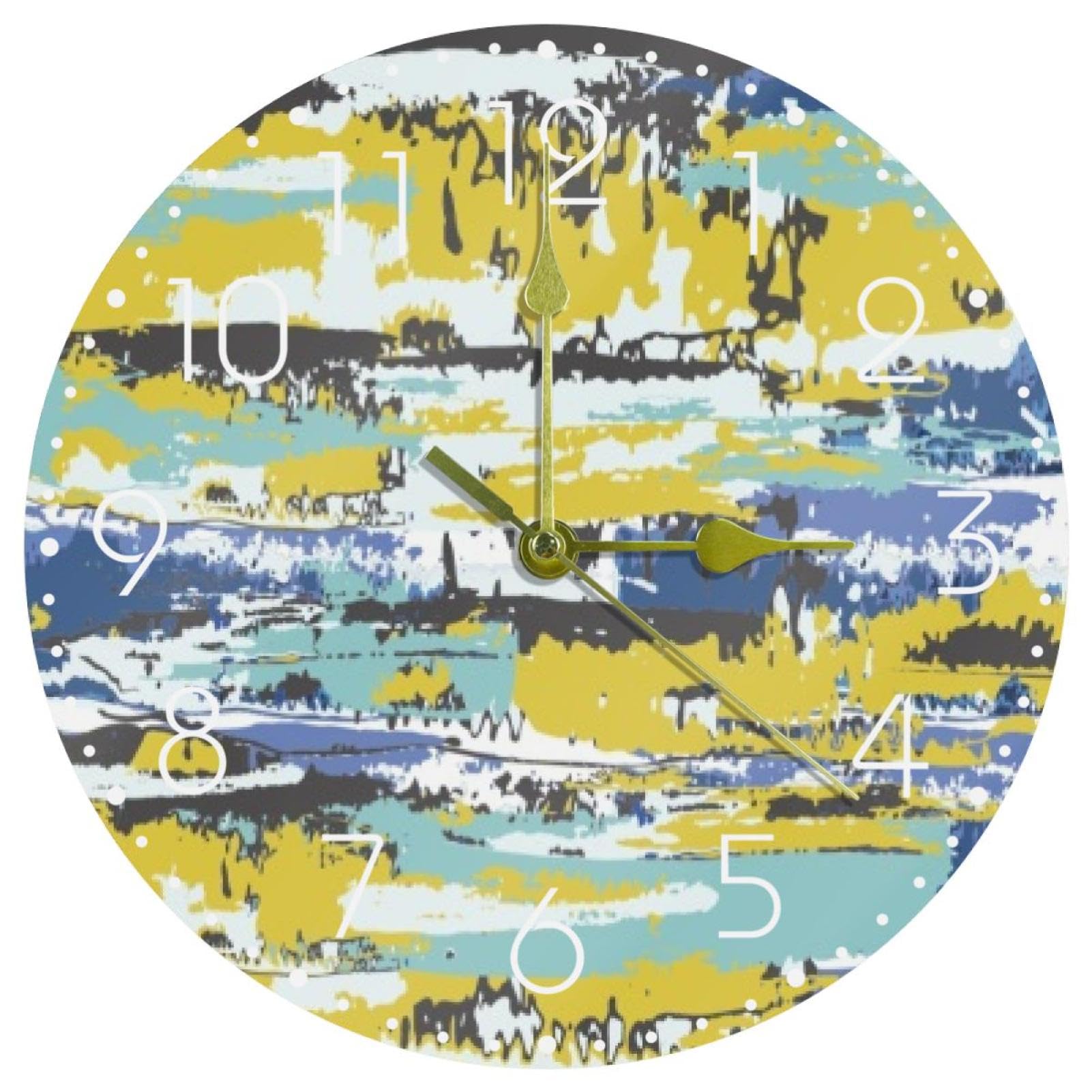 Horloge murale ronde 25,4 cm avec trois couleurs primaires et mécanisme silencieux à piles