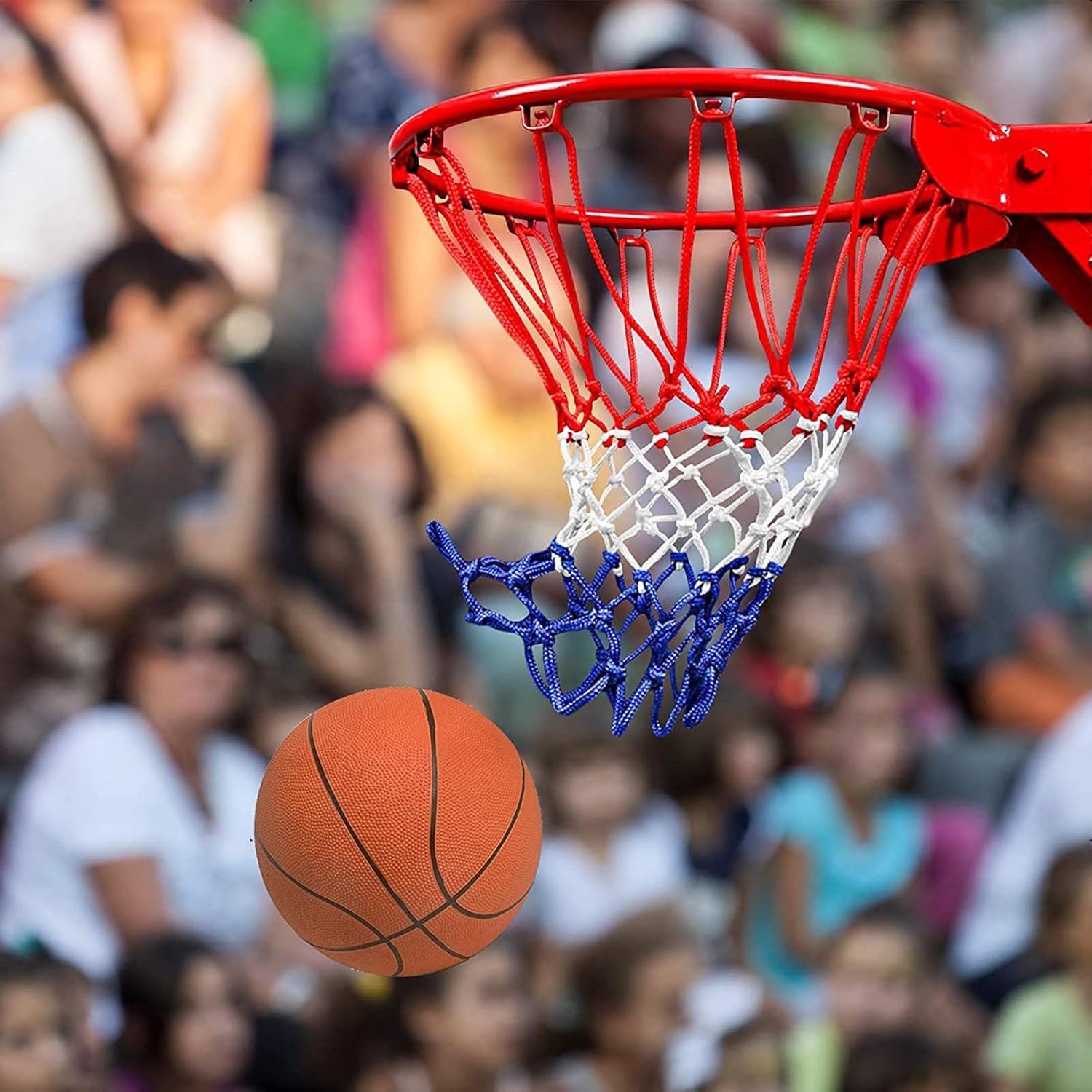 Red de baloncesto, 3 piezas de red de repuesto profesional, resistente a la intemperie, red para balones, para uso interior o exterior, 12 trabillas