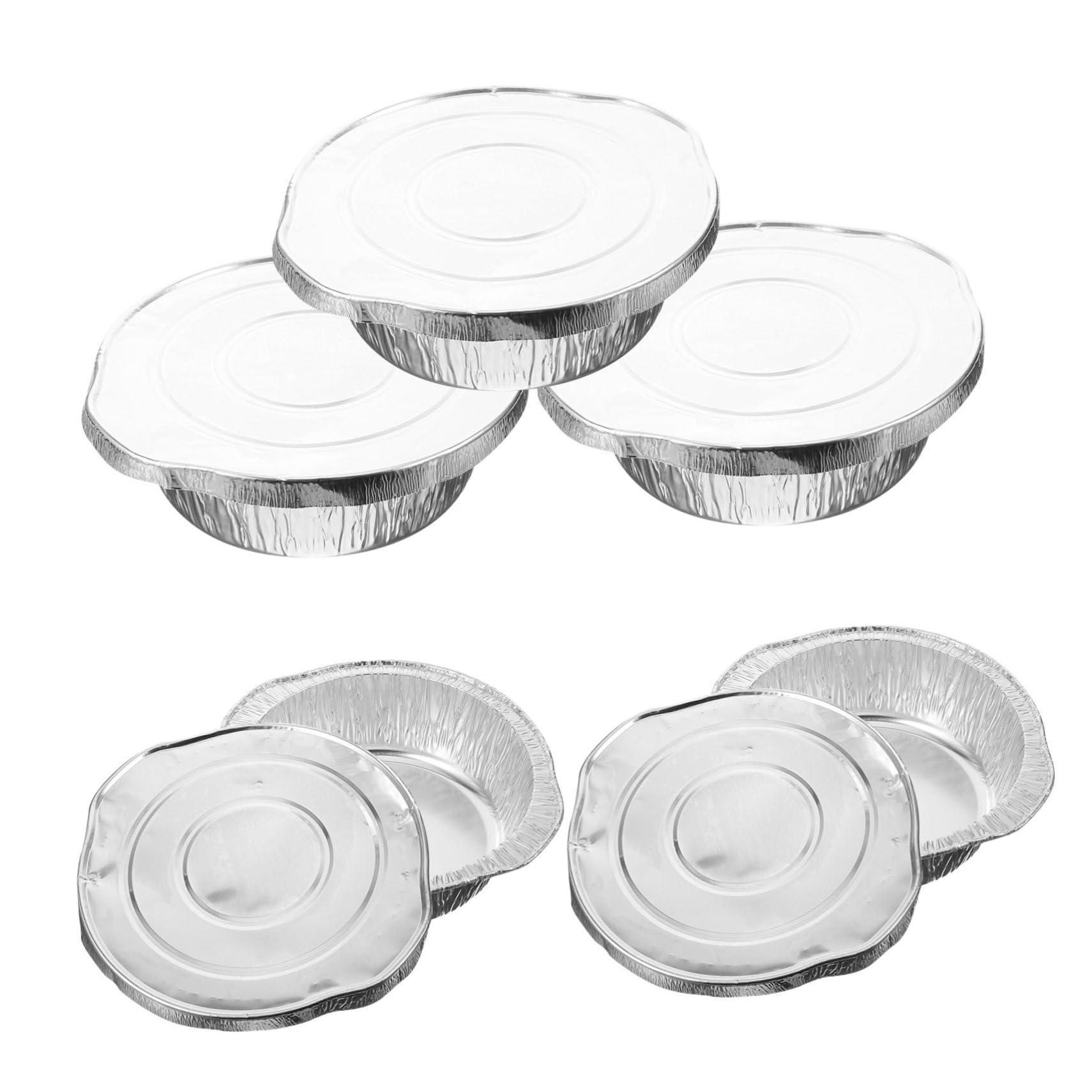 GALPADA 20 Sets Tin Foil Paper Cooking Pots Camping Tin Foil Paper Pot Lids Round