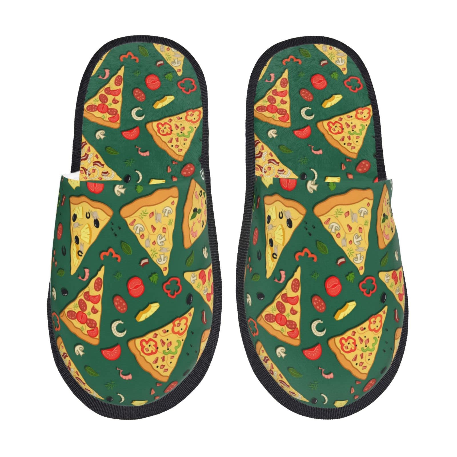 Kuptyezrindoor Slippers Delicious Pizza Slippers Cozy Non Slip