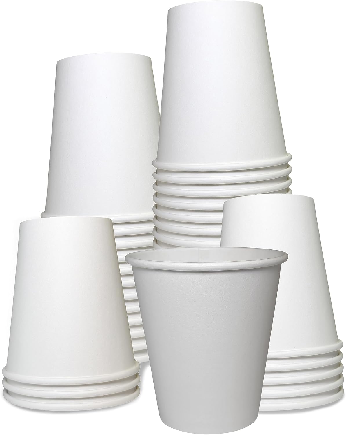EcoQuality 12 oz White Hot Drink Paper Cups - Disposable Paper Coffee Cups, Recyclable, Compostable, Great for Office, Breakrooms, Restaurants, Coffee Shops, Tea Shops, Latte, Chai (50)