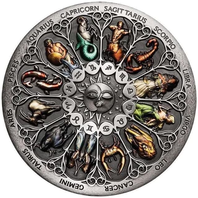 Eillwin Zodiac Special Colourful Lovely Collatable & Commemorative Coin TheSignofZodiac Constellation Souvenir