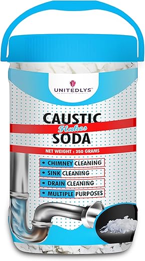 Caustic Soda Drainage Block Remover 350G | Fast-Acting, Non-Toxic & Odorless Drain Cleaner Powder | Caustic Soda for Drain Cleaning | Sink & Pipe...