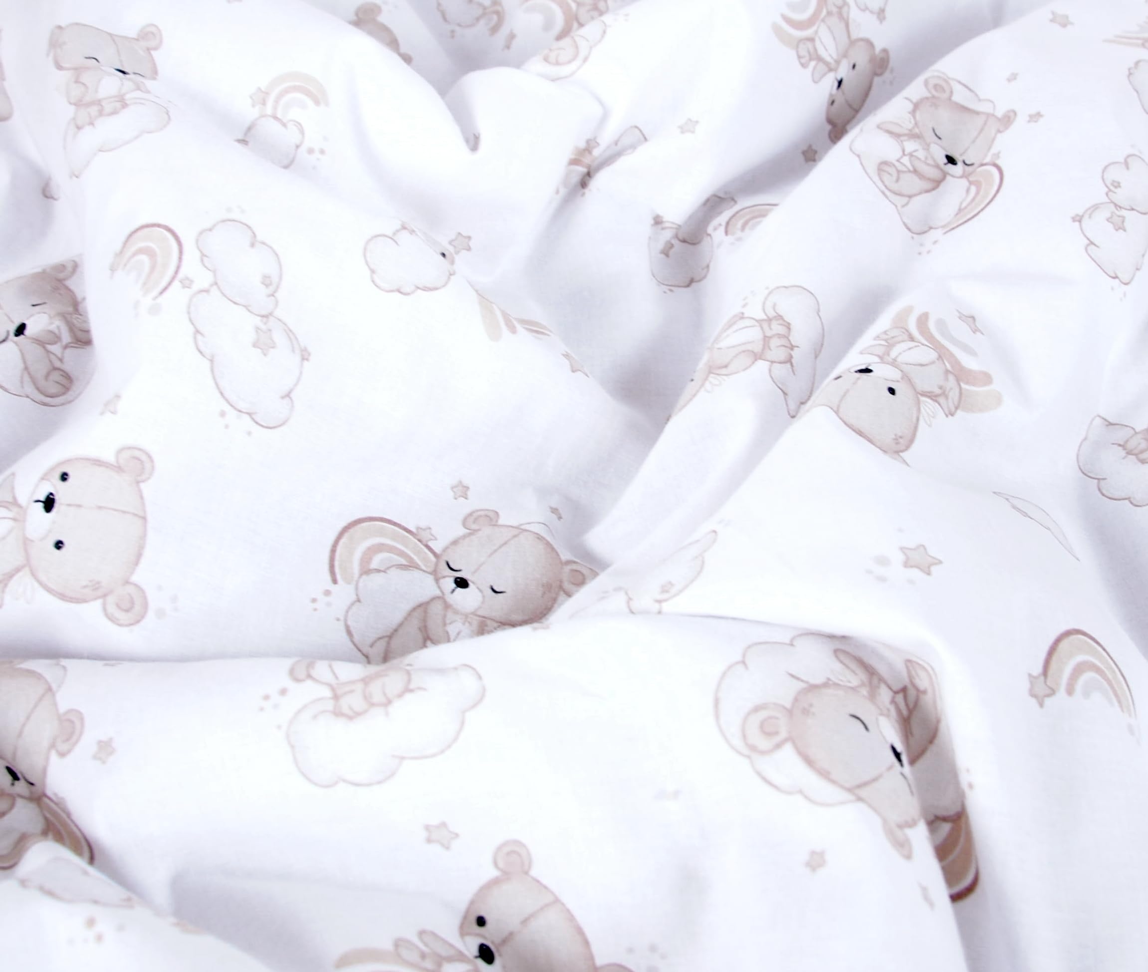 Babylux Babydecke 75x100 cm mit Kissen 30x35 cm – Kuscheldecke aus Minky & Baumwolle – Krabbeldecke für Kinderwagen, Babybett & Spielgruppe (K138 - Bären)
