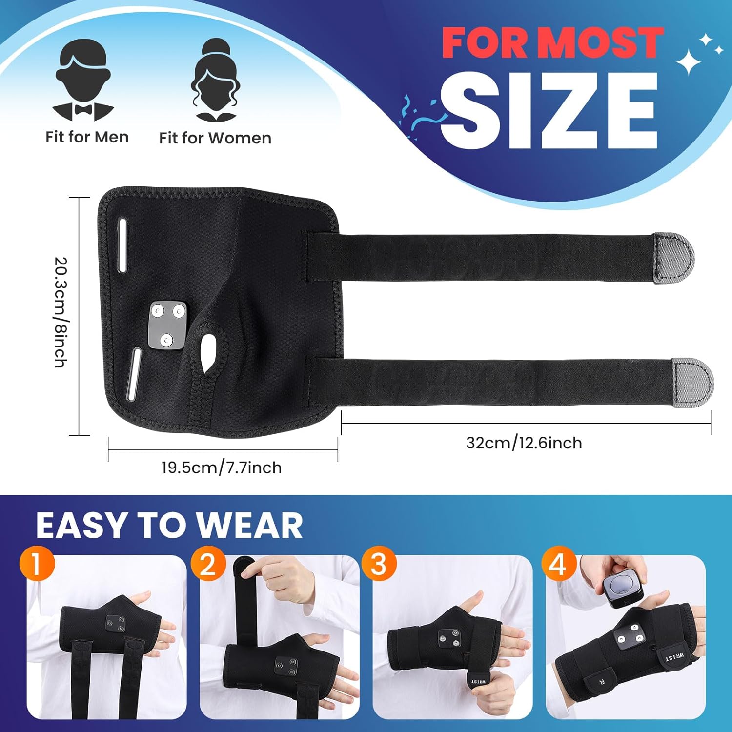 Cordless Wrist Heating Pad for Arthritis and Carpal Tunnel Relief, Hand Heating Pad Heated Wrist Brace for Right Hand, Gifts for Women Men - Image 5