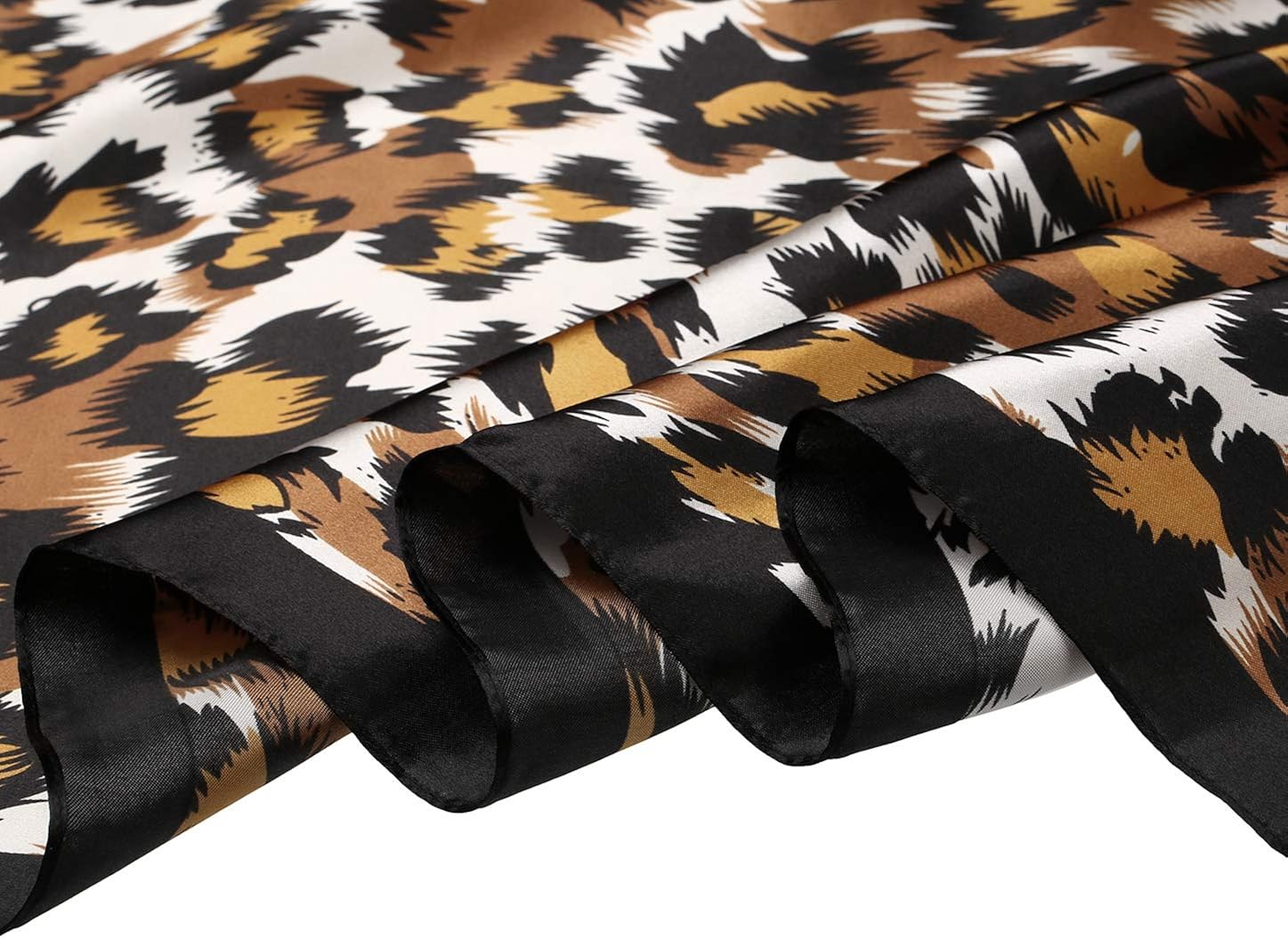 Miniatura 4 de Allegra K Pañuelos cuadrados con estampado de leopardo para mujer, pañuelo y cuello