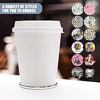 Vista 7 de Posavasos para Portavasos de Automóvil – Posavasos de cerámica absorbente con estampado de leopardo, posavasos de automóvil para portavasos