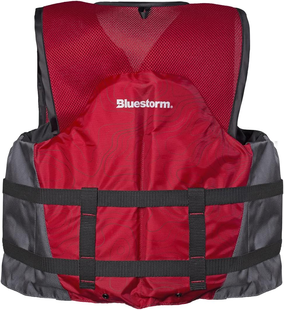 Bluestorm Sportsman Adult Mesh Fishing Life Jacket - Nitro Red - L/XL
