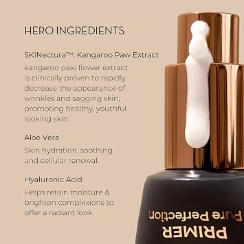INIKA Organic Pure Perfection Primer | Clinically Proven to Boost Hydration + Reduce Wrinkles. Skincare Enriched. Smooth Dewy Finish. Extend Makeup & Create a Flawless Base. 30mL