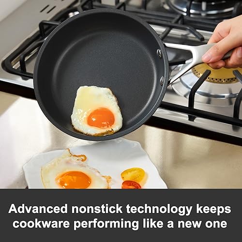 Miniatura 5 de MsMk Sartén pequeña de 7 pulgadas, carboniza también sartenes antiadherentes, sin PFAS ni PFOA, no tóxico, resistente a los arañazos, para
