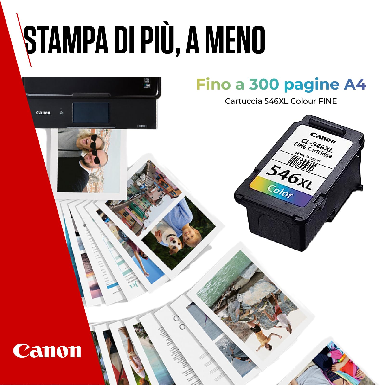 Canon Ink - CL-546XL Cartuccia d'inchiostro originale a colori a resa elevata per stampanti C/M/Y - Stampa fino a 300 pagine A4 (1 cartuccia)