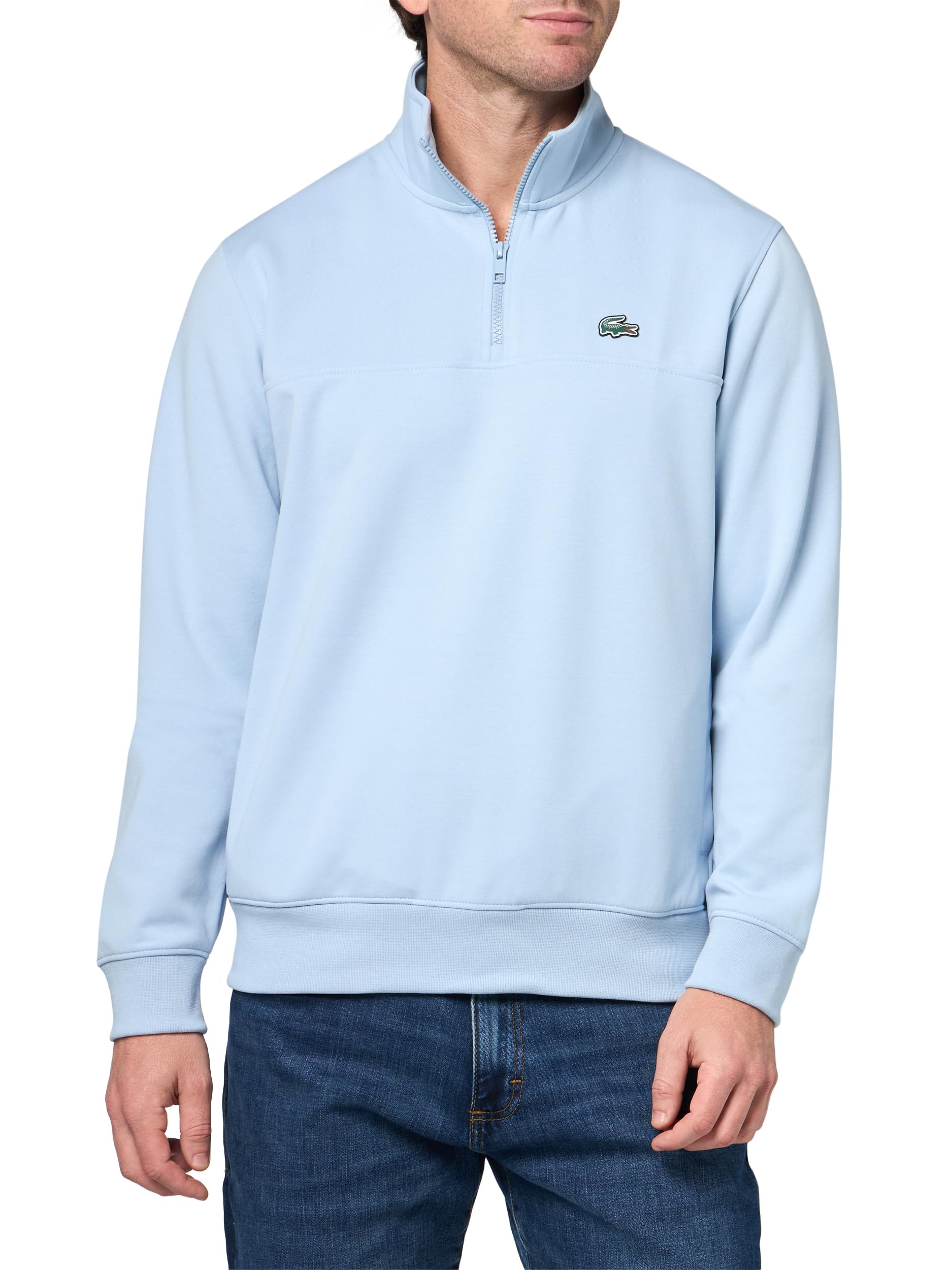 Men's Zip Neck Cotton Blend Sweatshirt