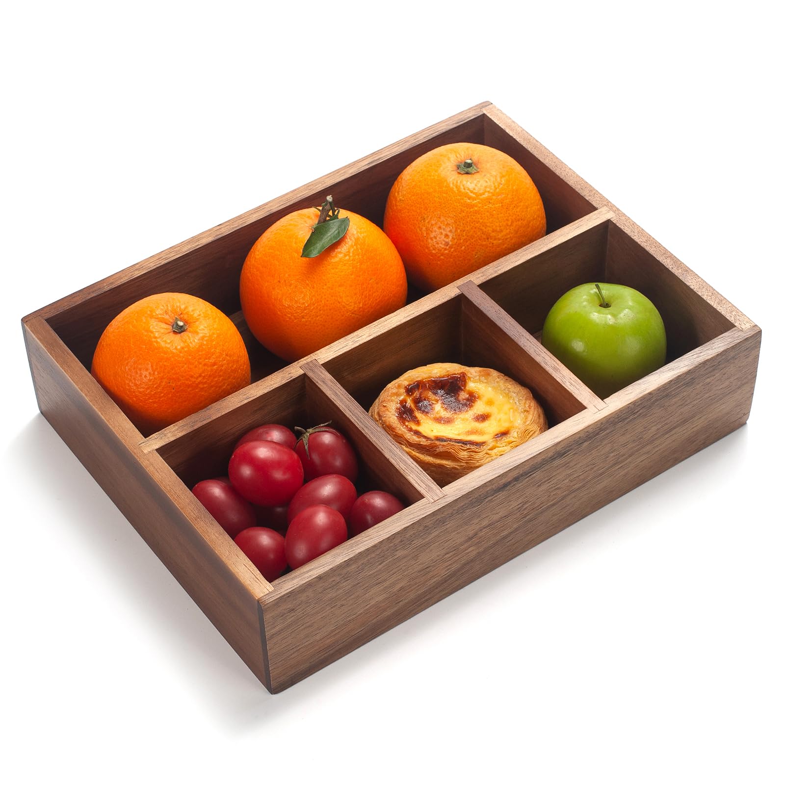 XIMISISE Porta bustine di tè, organizer per bustine di tè in legno di acacia, cestino per caramelle, organizer per pacchetti di zucchero, organizer per condimenti per caffetterie