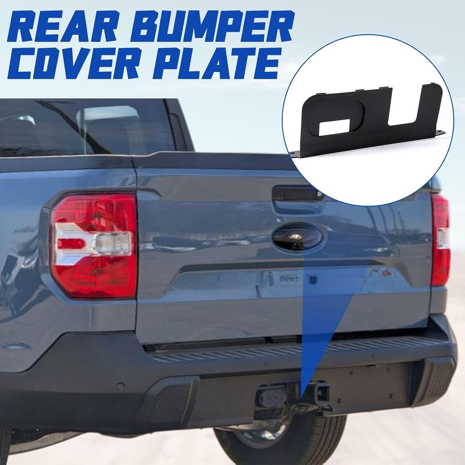 Frienda Rear Bumper Cover Plate Compatible with Maverick 2022 2023 2024 2026 Accessories Rear Bumper Hitch Protection Hitch Surround Protection with 4/7-pin Connector