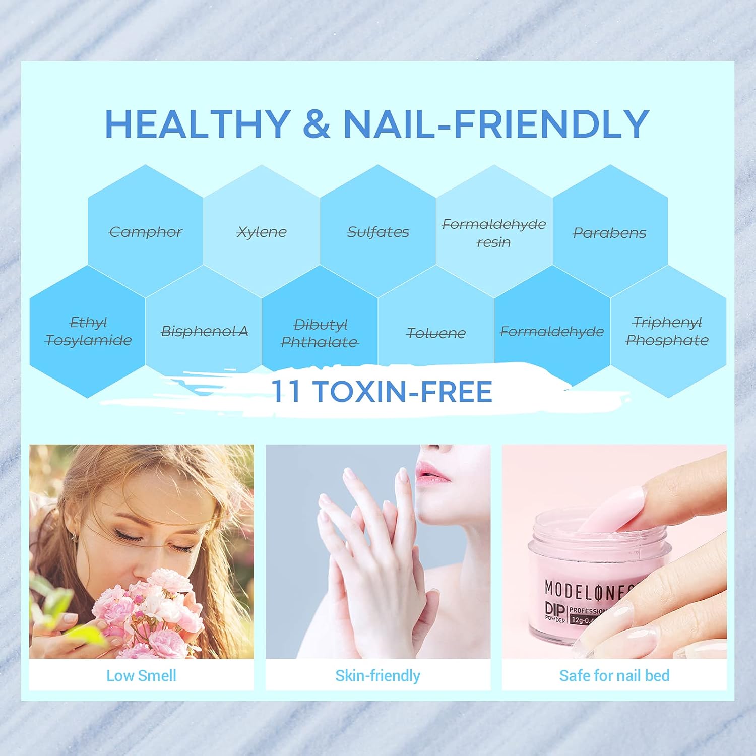 Modelones Dip Powder Liquid Set - Dipping Powder Base Top Coat 2 in 1 with Activator 0.5oz for Nail Art Manicure Contain Nail Accessories, Long-lasting and Shinning : Beauty & Personal Care