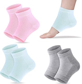 3 Pairs Moisturizing Gel Heel Socks Open Toe Socks Cracked Gel Heel Socks Foot Toeless Heel Repair Socks for Women Dry Hard Cracked Feet(3P-Mixed)