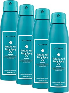Naturium Salicylic Acid Body Spray 2%, Blemish-Fighting & Pore Treatment, with Niacinamide Plus Encapsulated Salicylic Acid, 4 oz (Pack of 4)