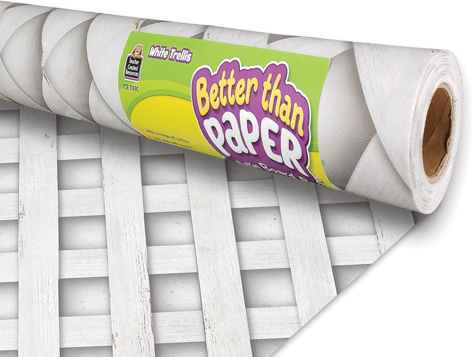 Teacher Created Resources White Trellis Better Than Paper® Bulletin Board Roll (TCR77490)