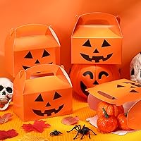 Vista 4 de Lincia 50 cajas de golosinas de Halloween, cajas de caramelos, cajas de cartón y calabaza, juego de cajas de regalo de vacaciones, bolsas a granel