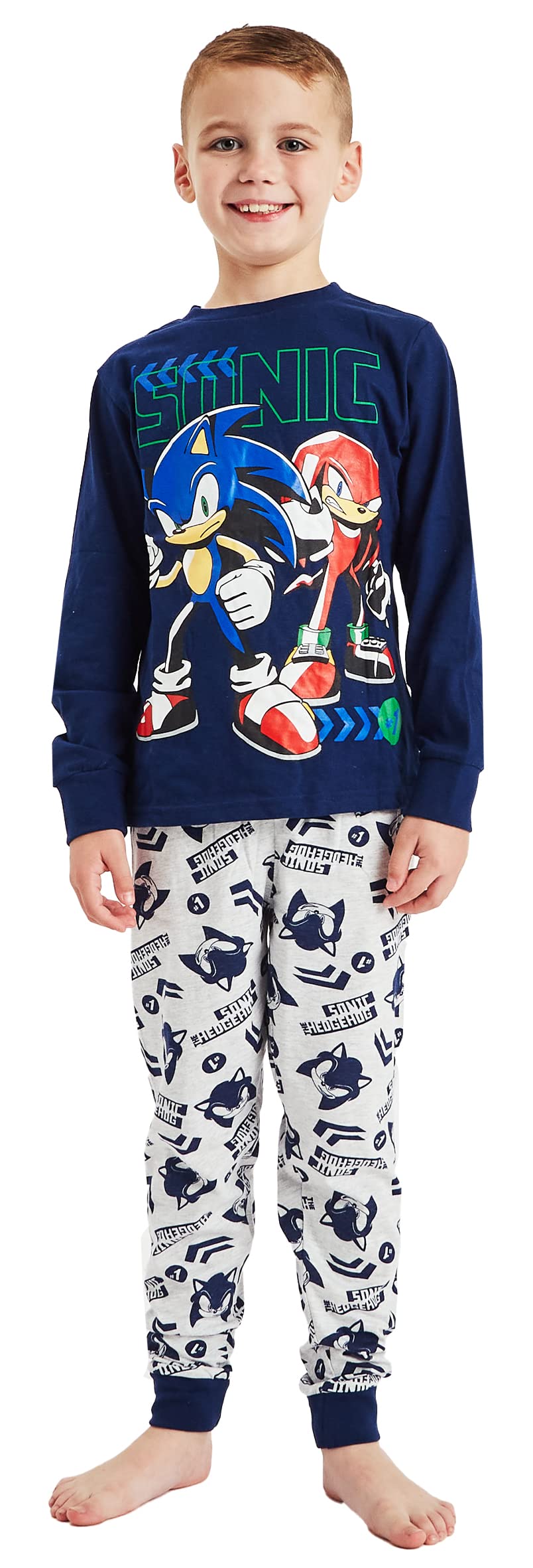 Kids Essentials Boys Sonic And Knuckles Sonic The Hedgehog Pyjamas Gamer Gaming Pyjamas Nightwear (As8, Age, 8_Years, 9_Years, Regular, 8-9 Years)