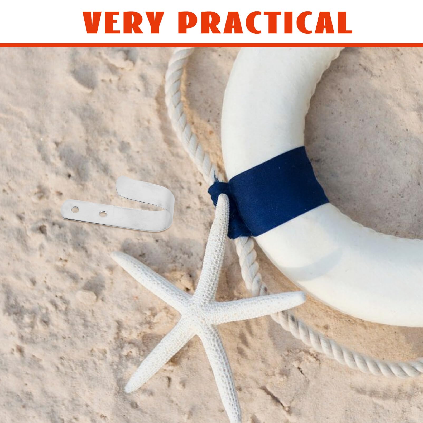 Milisten Ring Buoy Brackets, Stainless Steel Life Ring Hanger Boat Mounted Life Hanging Hook Swimming Holders Organizer for Pool Boat - Image 4