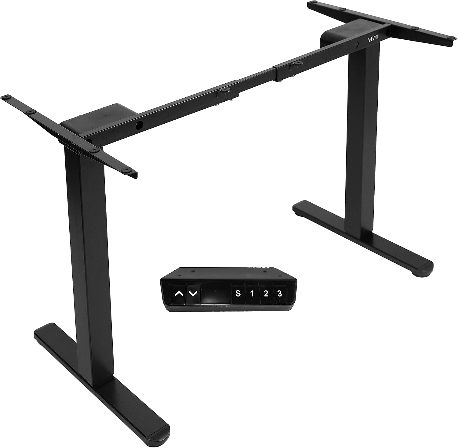 VIVO Electric Dual Motor Standing Desk Frame for 41 to 82 inch Table Tops, Frame Only, Ergonomic Standing Height Adjustable Base with Push Button Memory Controller, Black, DESK-V122EB