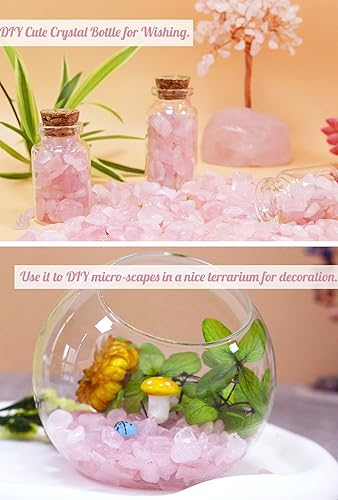 Miniatura 2 de 1 libra de piedras de cuarzo rosa para acuarios, grava, rocas, cristales curativos naturales, virutas de piedra preciosa a granel, piedras