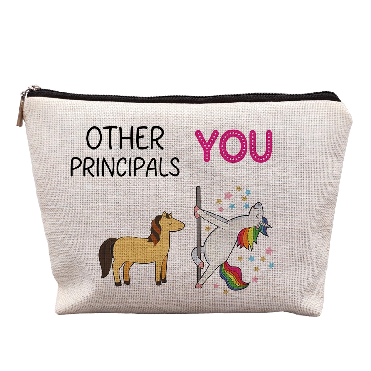 uinwk Principal Gifts for Women Canvas Makeup Bag, Best Principal Gifts Cosmetic Bag, Gifts for School Principals, Principal Appreciation Gifts, Other