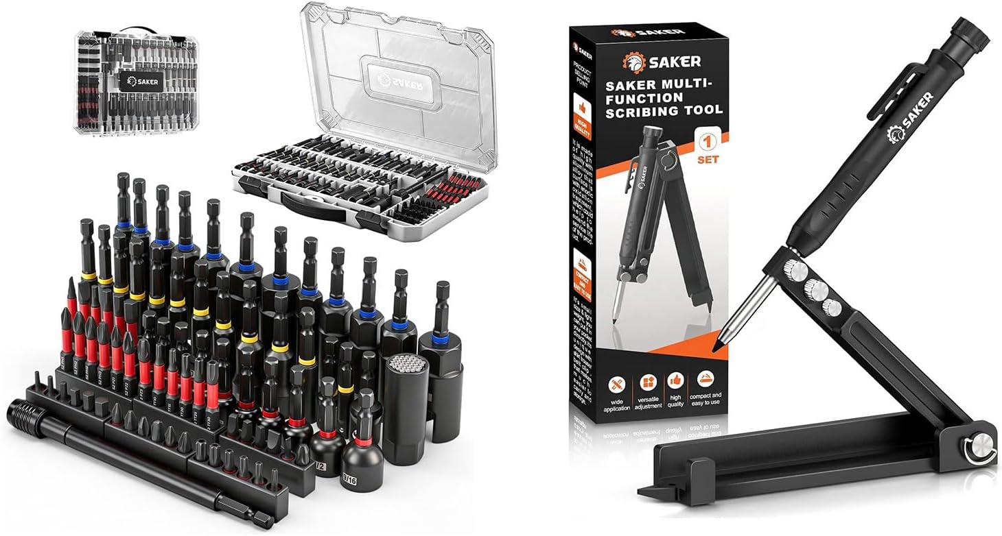 Saker Multi-function Scribing Tool 80-Piece Magnetic Impact Nut Driver Set