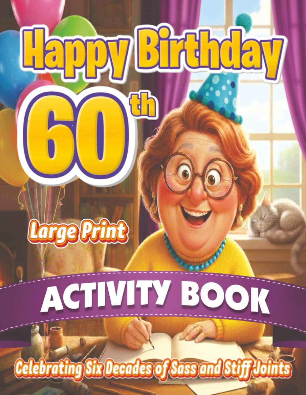 Happy 60th Birthday Activity Book • Fun Puzzle Gift for Women to Celebrate a Milestone Year: Sudoku, Word Search, Mazes, Word Scramble • Engaging ... (Happy Birthday Celebration Puzzle Series)