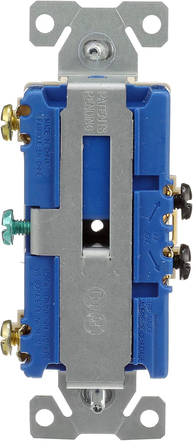 EATON 271V-BOX Arrow Hart 271V Duplex Grounding Toggle Switch, 120/277 Vac, 15 A, 1 Pole, Ivory