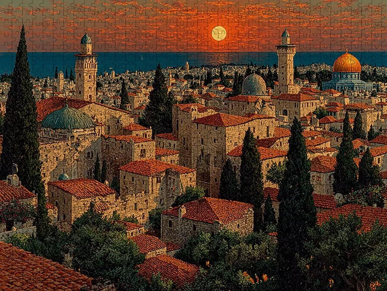 Puzzle Sunset 2000 sztuk dla dorosłych, architektura drewnianych puzzli z pudełkiem 99 x 70 cm, pomysł na prezent dla mężczyzn i kobiet, zabawa dla dorosłych, do gier rodzinnych, gier wyzwań