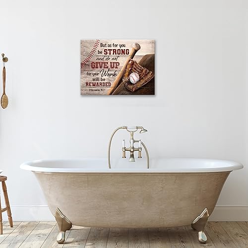 Miniatura 4 de Arte de pared de béisbol cristiano, decoración de habitación de niños, impresiones en lienzo deportivas, pinturas inspiradoras con citas