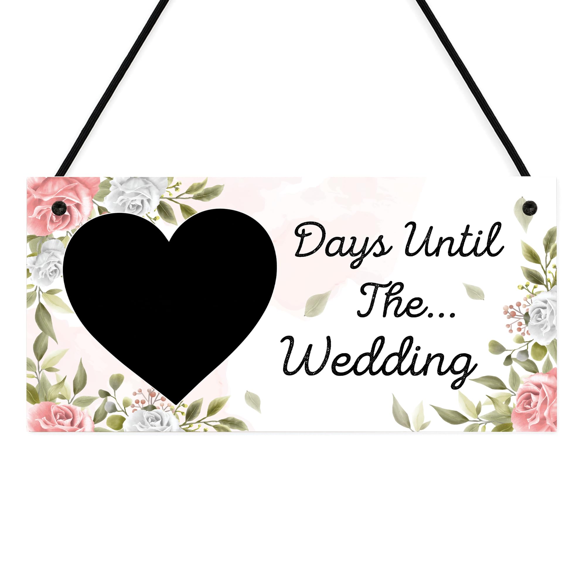 Red Ocean Wedding Countdown Plaque - Days Until The Wedding, Engagement Gift For Couple, Bridal Shower Gifts For Bride and Groom To Be, 200x100mm