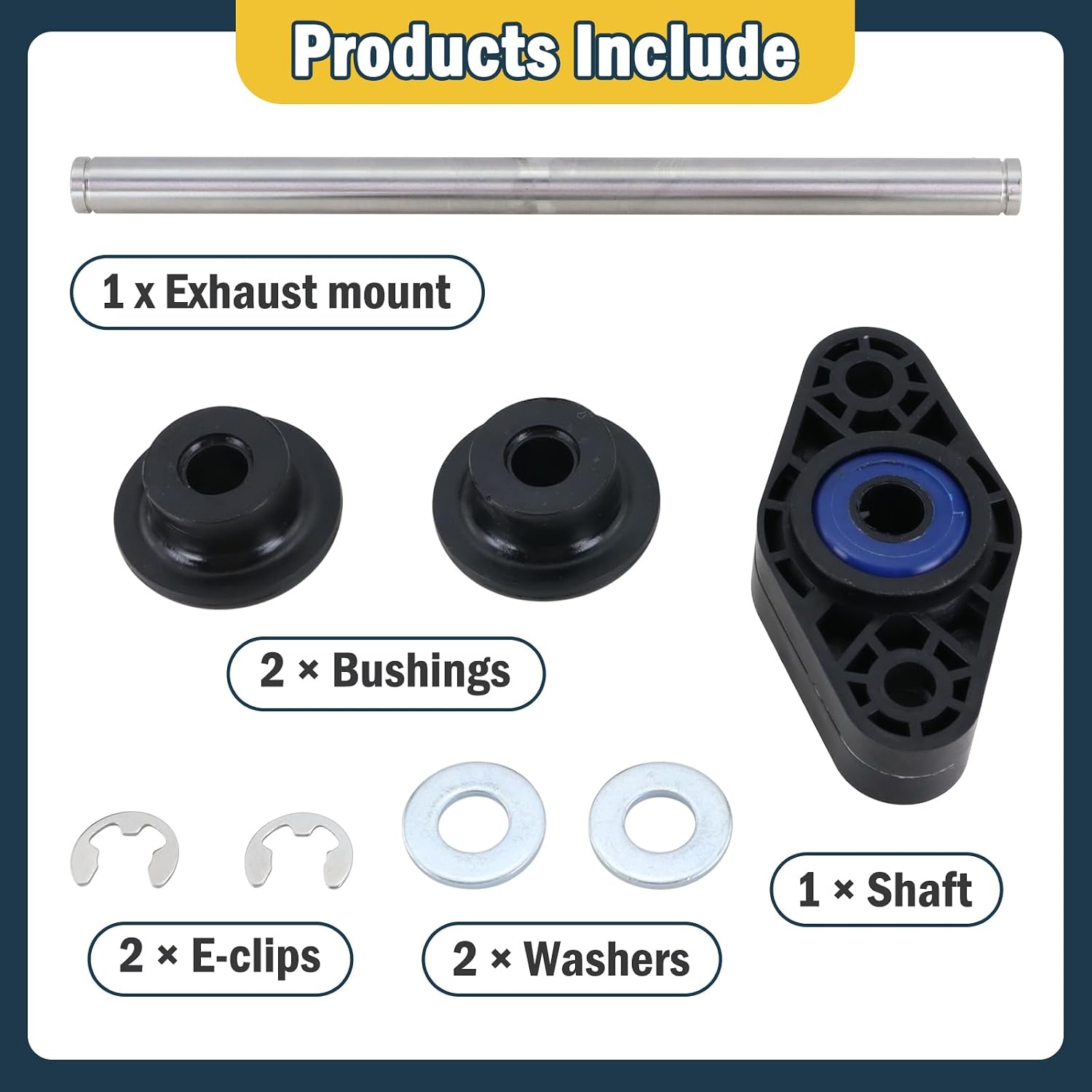 M136109K Exhaust Mount Bushing Kit Fit for Peterbilt 348 379 388 389 & Kenworth T600 T680 T800 W900, Replaces # M13-6001 M13-1009