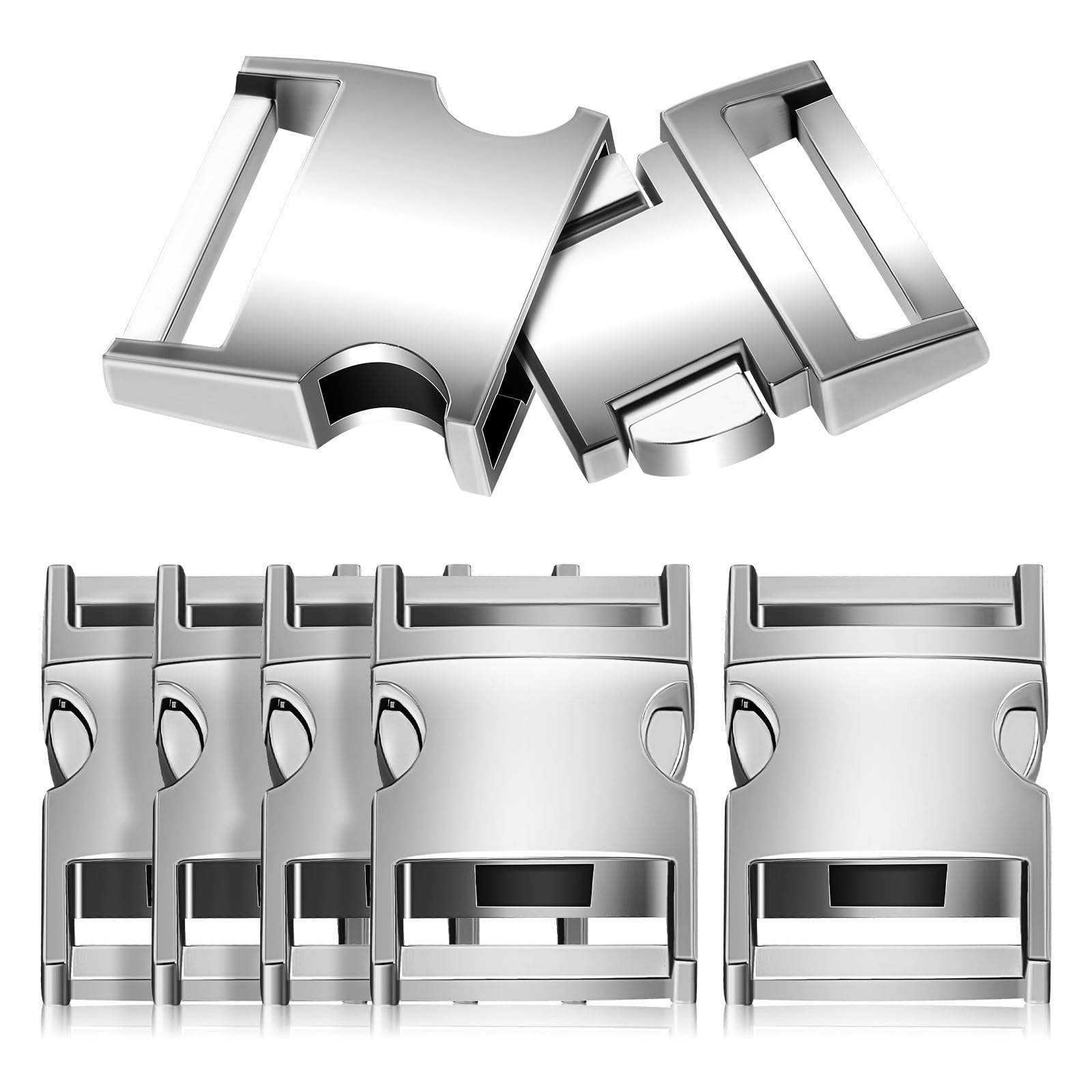 Boucles métalliques robustes argentées 20 mm pour maroquinerie haut de gamme
