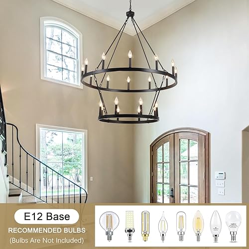 Miniatura 11 de Candelabro dorado para comedor, lámpara de rueda de carro, redonda, industrial, moderna, de granja, para comedor, vestíbulo, cocina, isla, Dorado