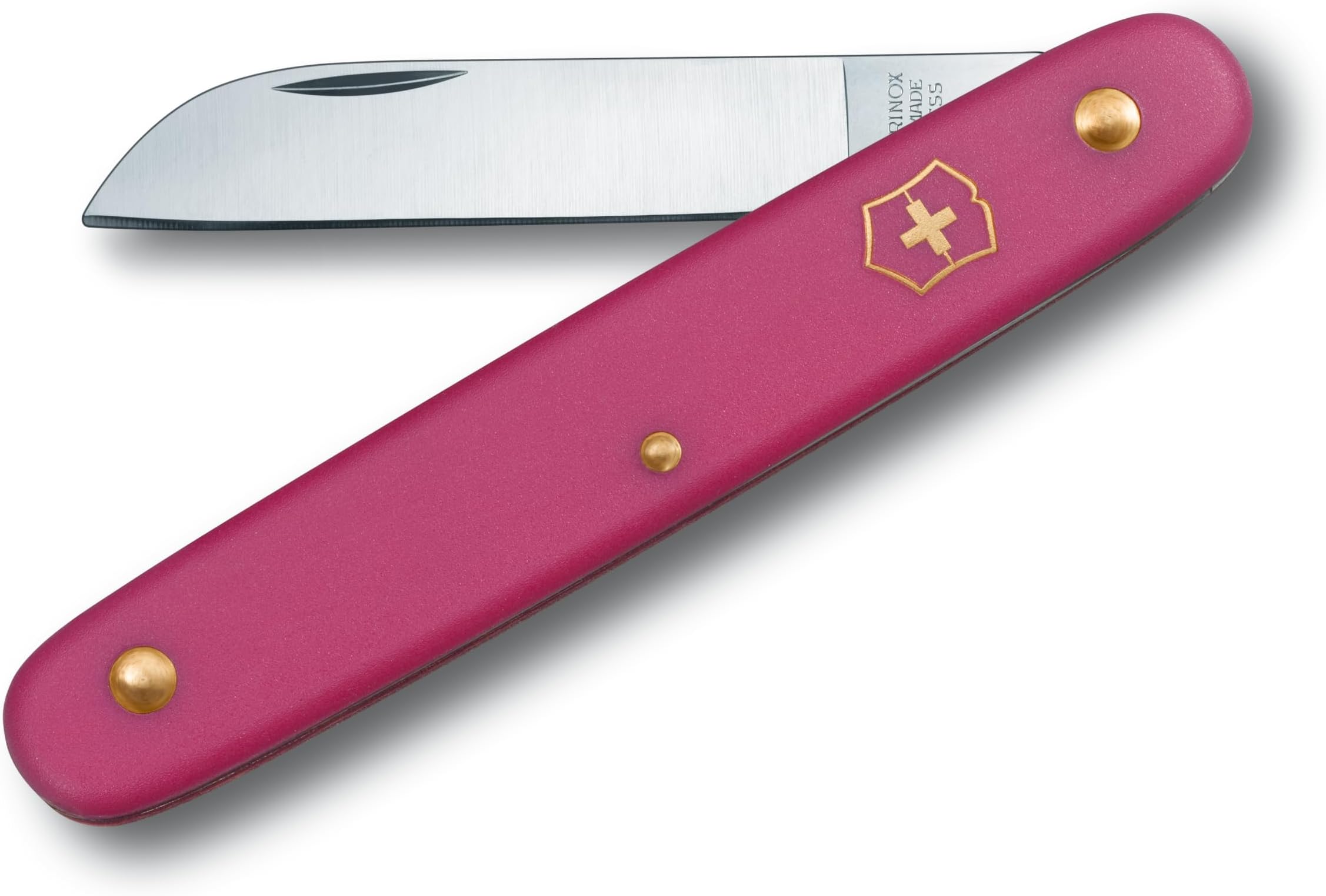Garden Floral Knife, Swiss Made, Straight Blade, Stainless Steel, Pink