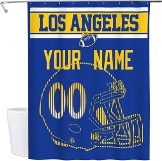 Los Angeles Shower Curtain Custom Any Name and Number for Men Women Gifts