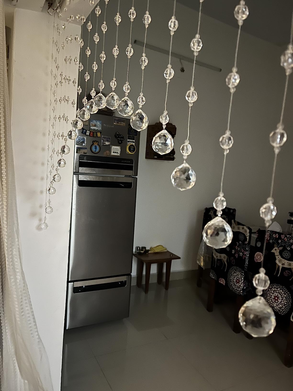 Crystomist CM 20 Lines 100% Glass Drops, Acrylic Bead, Strings Hanging Crystal Curtain 20 Strings Suitable to 3 to 4 Feet Width 4