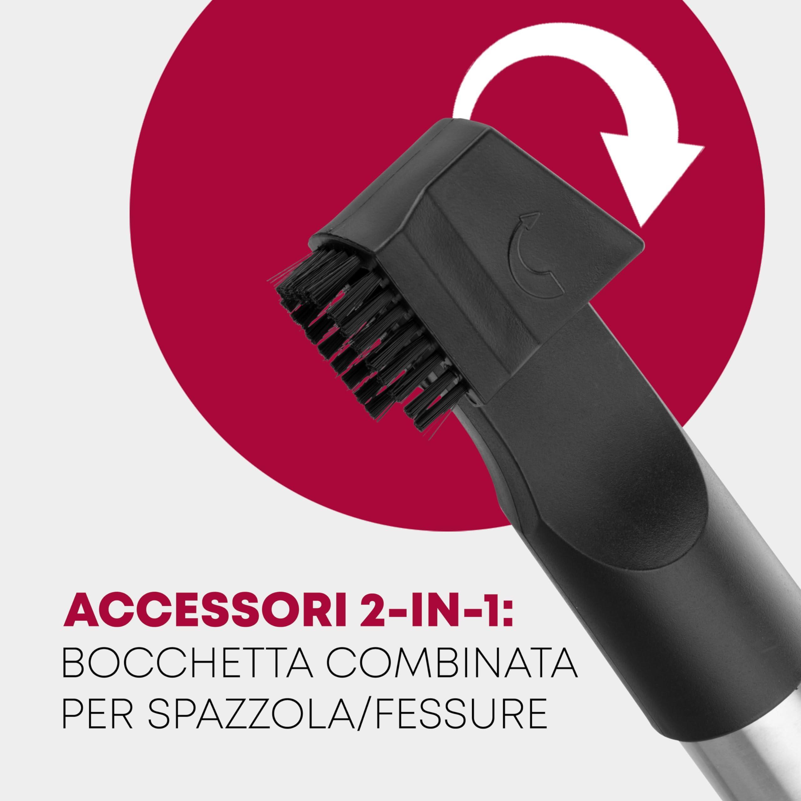 Bomann® aspirapolvere con filo, aspirapolvere, con sacco e sistema filtro 5 livelli - tubo telescopico in acciaio, spazzola pavimenti e bocchetta, 700 W, BS 9019 CB N bianco